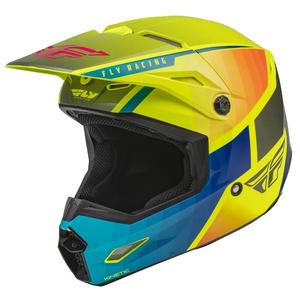 Motocross Helm FLY Racing Kinetic Drift blau-fluo gelb-grau