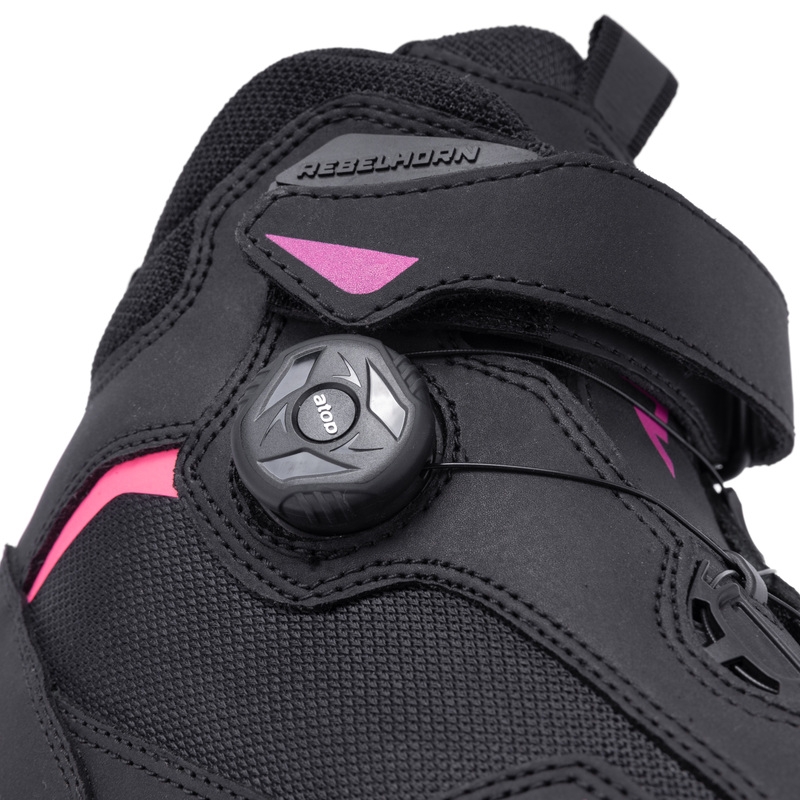 Frauen Rebelhorn Spark II Schwarz und Rosa Motorradstiefel