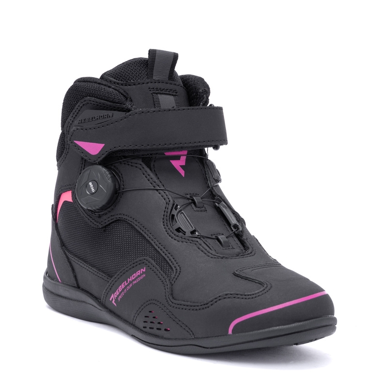 Frauen Rebelhorn Spark II Schwarz und Rosa Motorradstiefel