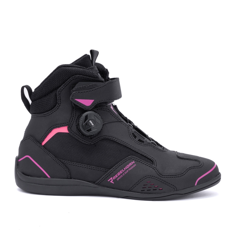 Frauen Rebelhorn Spark II Schwarz und Rosa Motorradstiefel