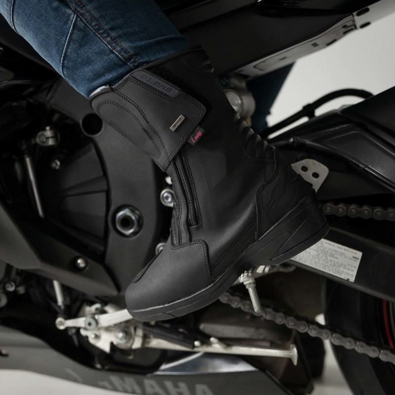 Ozone Rapid Black Matte Motorradstiefel für Frauen