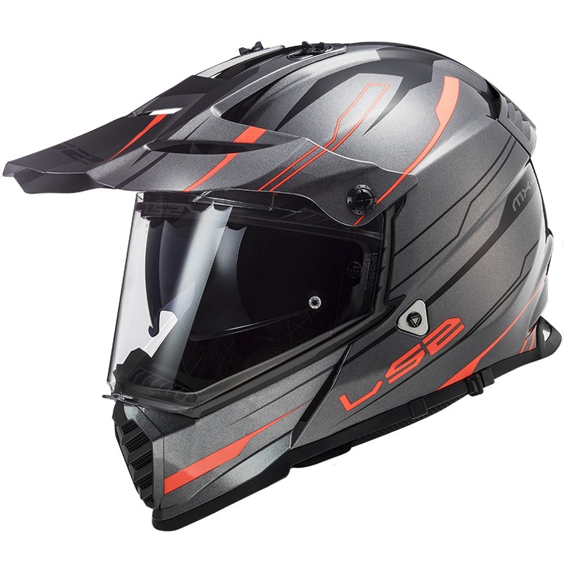 Endurohelm LS2 MX436 Pioneer EVO Knight titan-orange