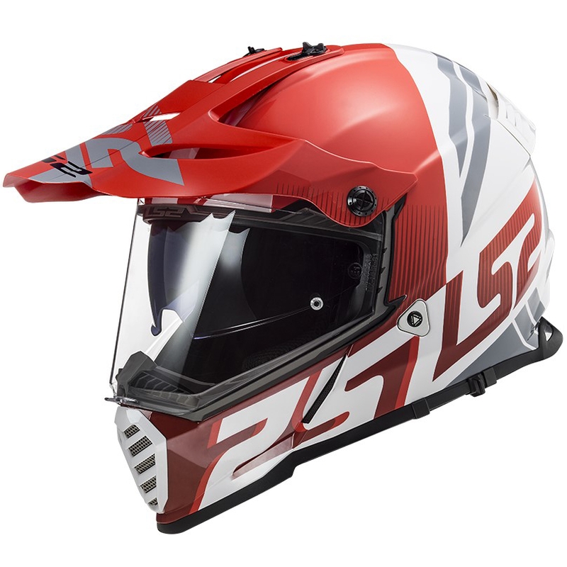 Endurohelm LS2 MX436 Pioneer EVO Evolve weiß-grau-rot