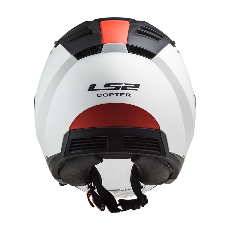 Offener Motorradhelm LS2 OF600 Copter II Urbane 06 weiß-rot