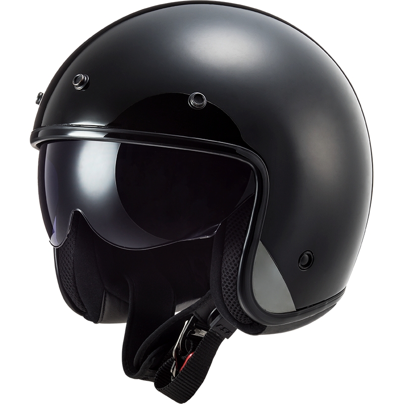 Offener Motorradhelm LS2 OF601 Bob II Solid schwarz matt