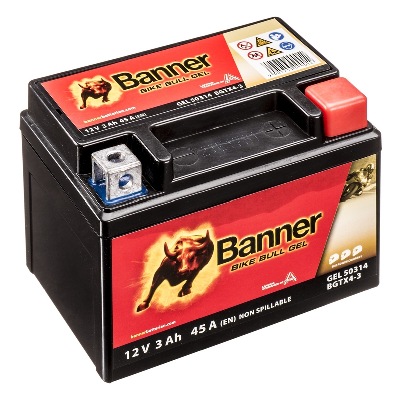 Gel-Batterie Banner Bike Bull Gel 12V YTX4L-BS/YTZ5S-BS, 3AH, 50A