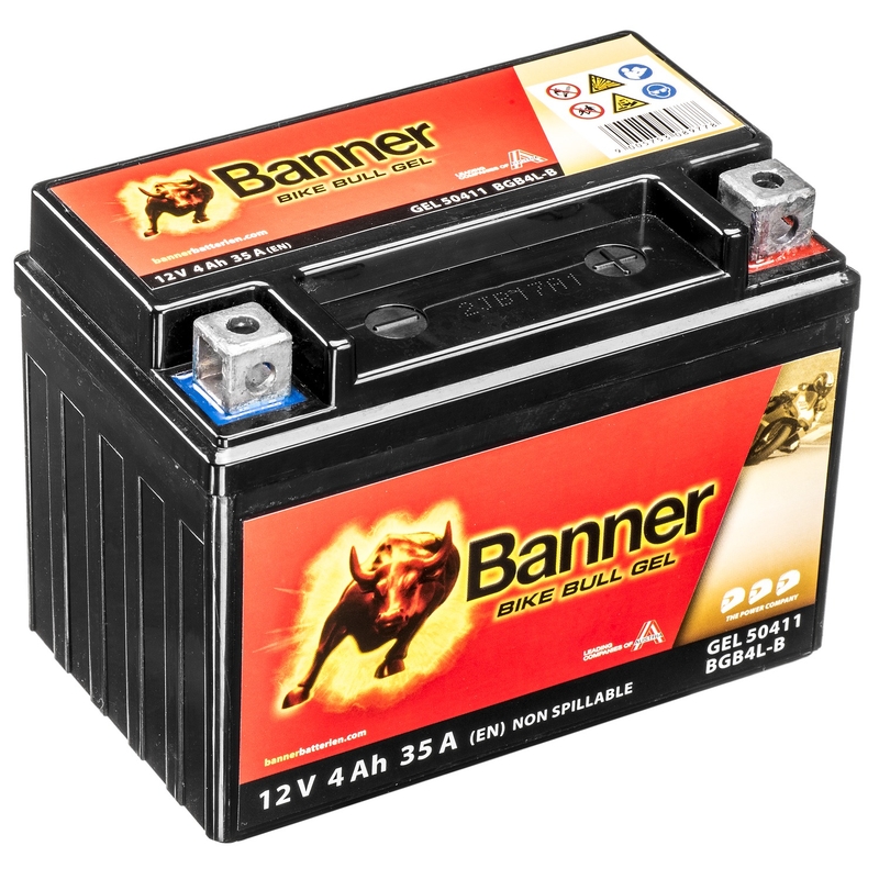 Gel-Batterie Banner Bike Bull Gel 12V, YB4L-B, 4AH, 40A