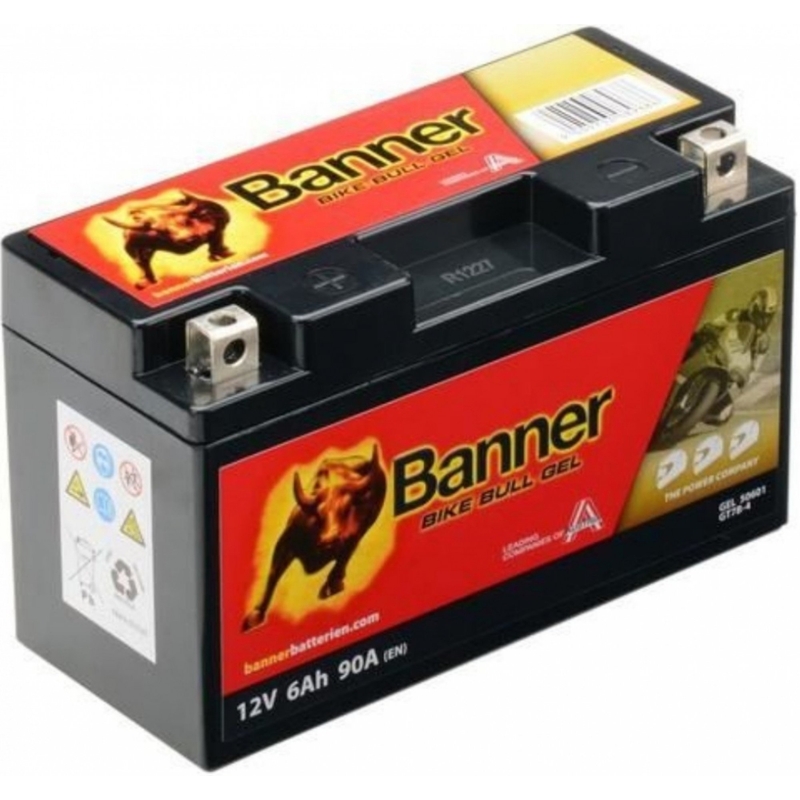 Gel-Batterie Banner Bike Bull Gel 12V, YT7B-4, YT7B-BS, 6AH, 90A