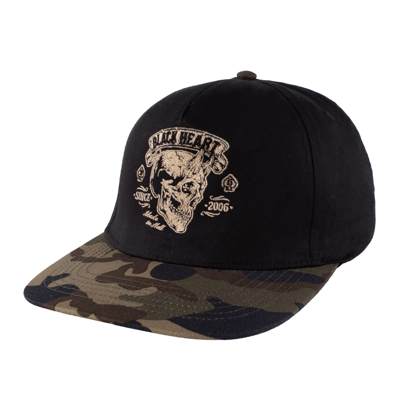 Kšiltovka Black Heart Devil Skull Camo