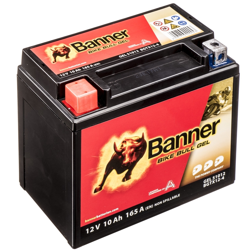 Gel-Batterie Banner Bike Bull Gel 12V, YTX12-BS, 10AH, 160A