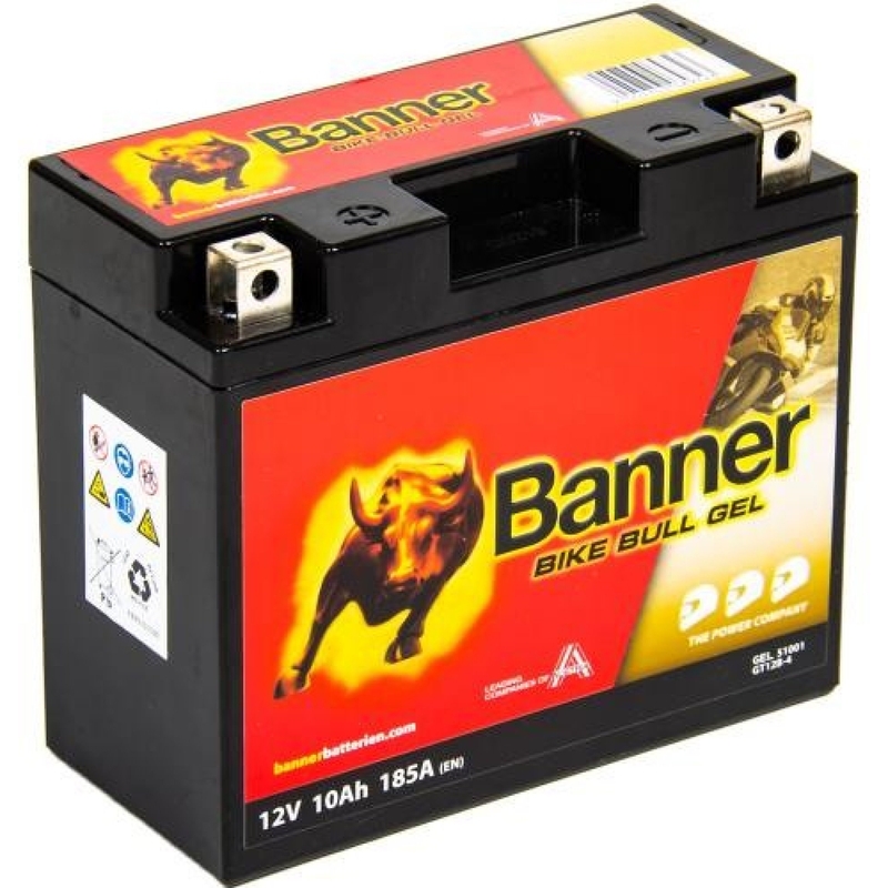 Gel-Batterie Banner Bike Bull Gel 12V, YT12B-4, YT12B-BS, 10AH, 185A