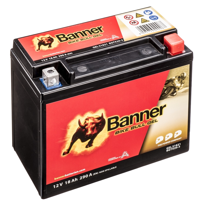 Gel-Batterie Banner Bike Bull Gel 12V, YTX20L-BS, 18AH, 250A