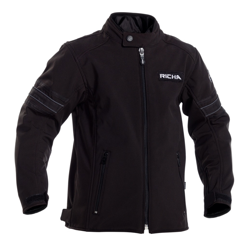 Kinder-Motorradjacke RICHA Toulon 2 Softshell Schwarz Ausverkauf