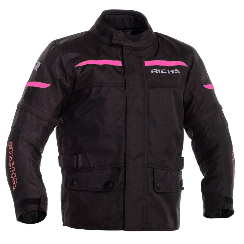 Kinder-Motorradjacke RICHA Tipo schwarz-rosa Ausverkauf