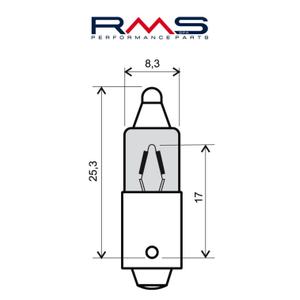 Žárovka RMS 12V 23W, 180° (10 kusů)