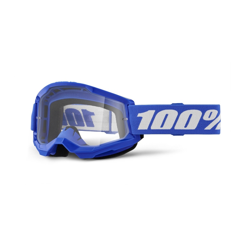 Motocross-Brille 100 % STRATA 2 New Blue (Klares Plexiglas)