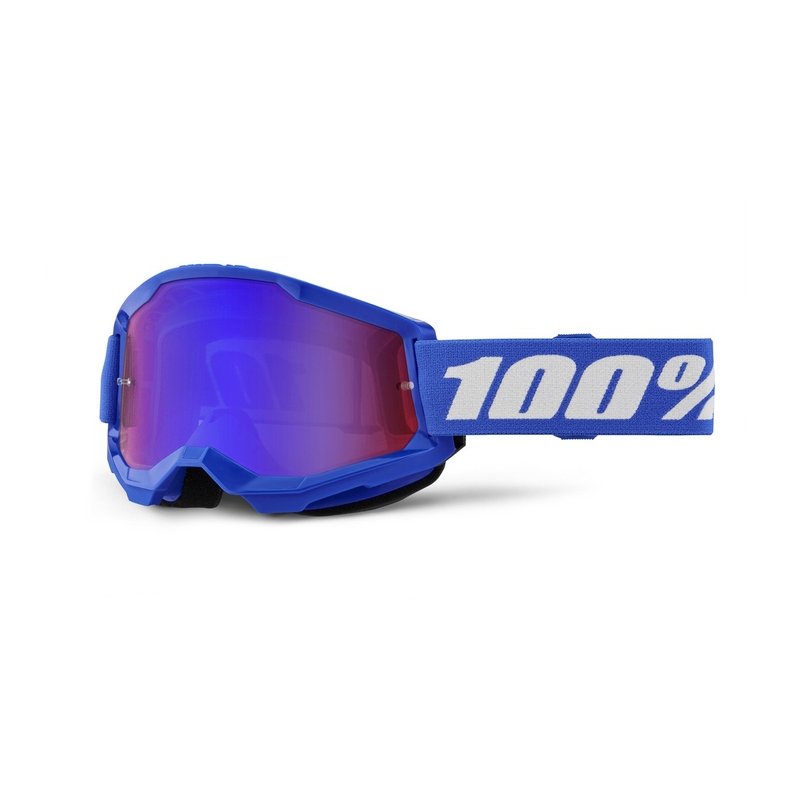 Motocross-Brille 100 % STRATA 2 New blau (rot-blaues Plexiglas)
