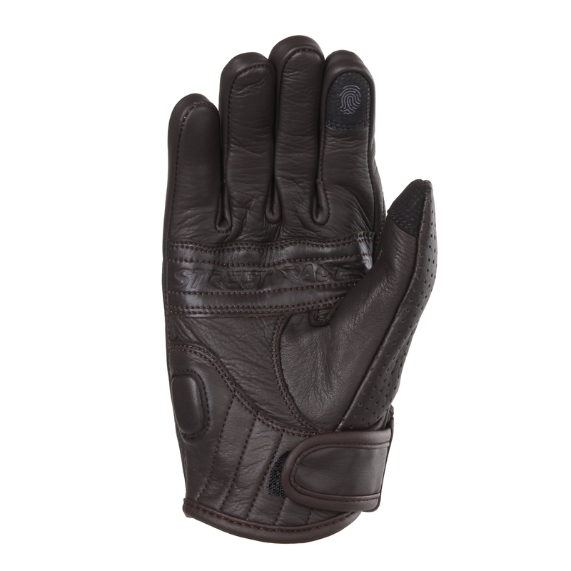 Perforierte Damen-Motorradhandschuhe Street Racer Striker 2 Braun