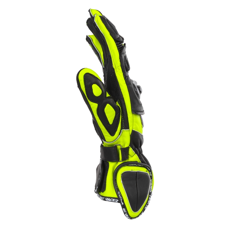 Motorradhandschuhe Street Racer Virus 2 schwarz-fluo gelb