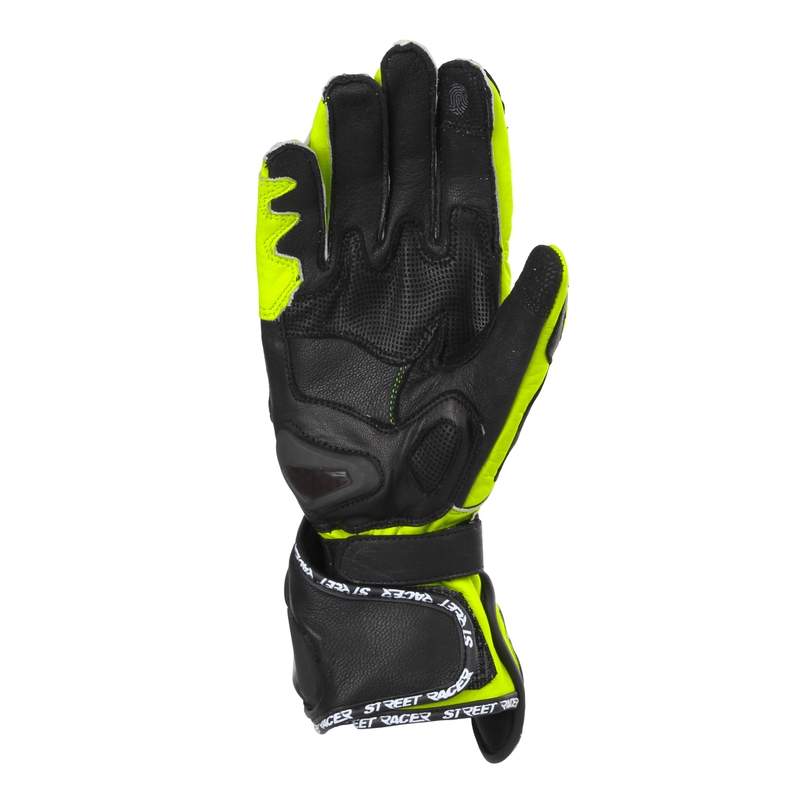 Motorradhandschuhe Street Racer Virus 2 schwarz-fluo gelb