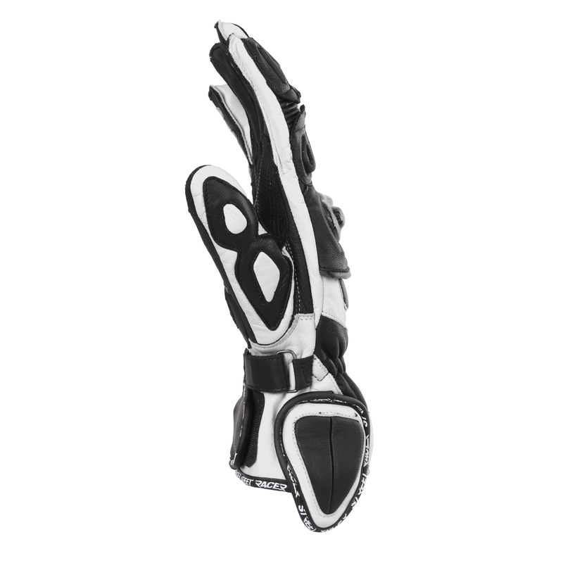 Street Racer Virus 2 schwarz-weiße Motorradhandschuhe