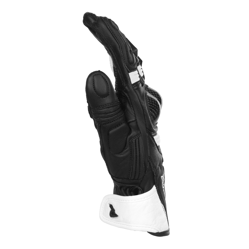 Street Racer STR Motorradhandschuhe schwarz und weiß
