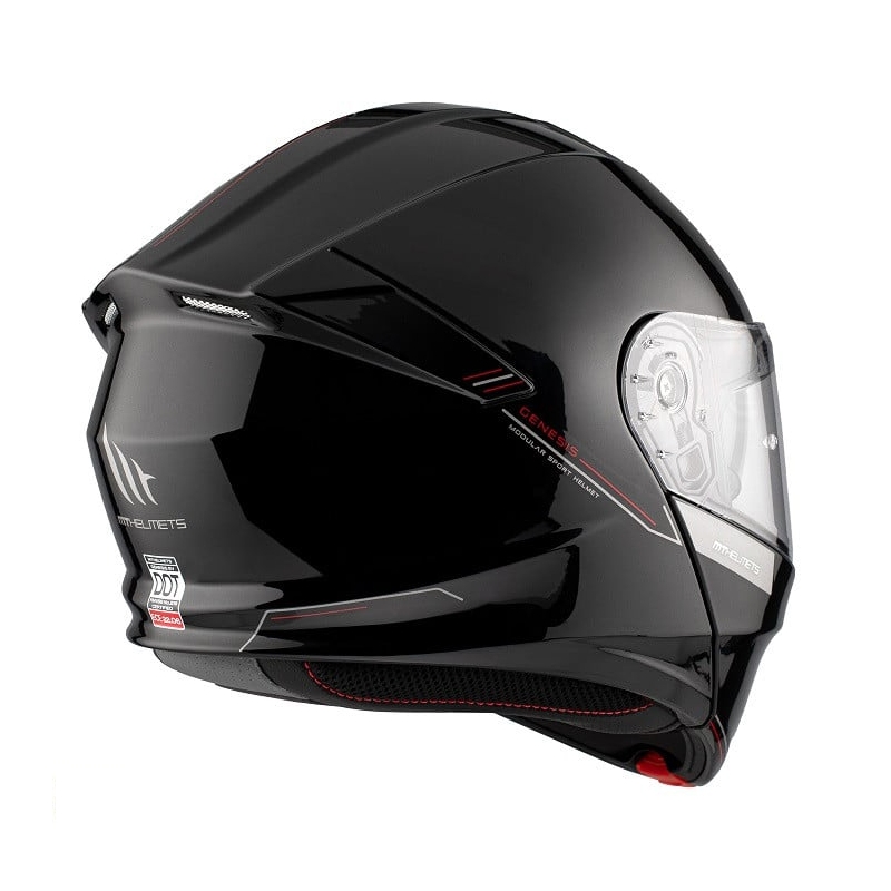 Klappbarer Motorradhelm MT Genesis SV Solid A1 schwarz glänzend