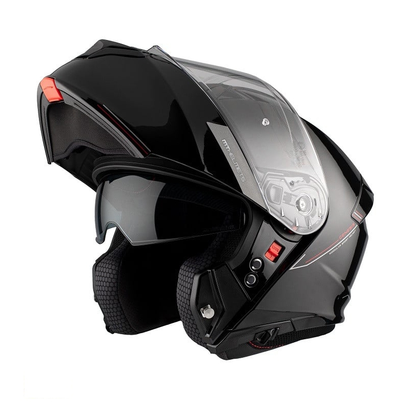 Klappbarer Motorradhelm MT Genesis SV Solid A1 schwarz glänzend