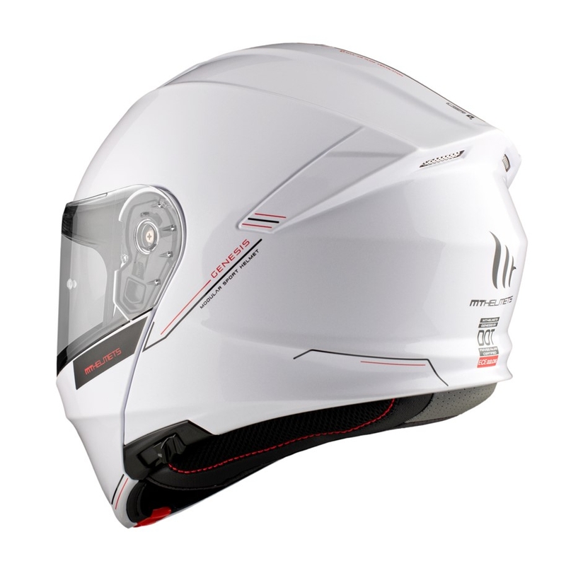 Klappbarer Motorradhelm MT Genesis SV Solid A0 weiß glänzend