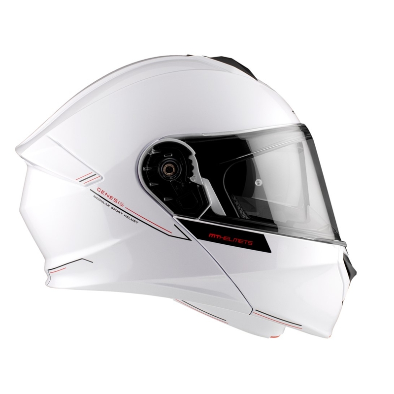 Klappbarer Motorradhelm MT Genesis SV Solid A0 weiß glänzend