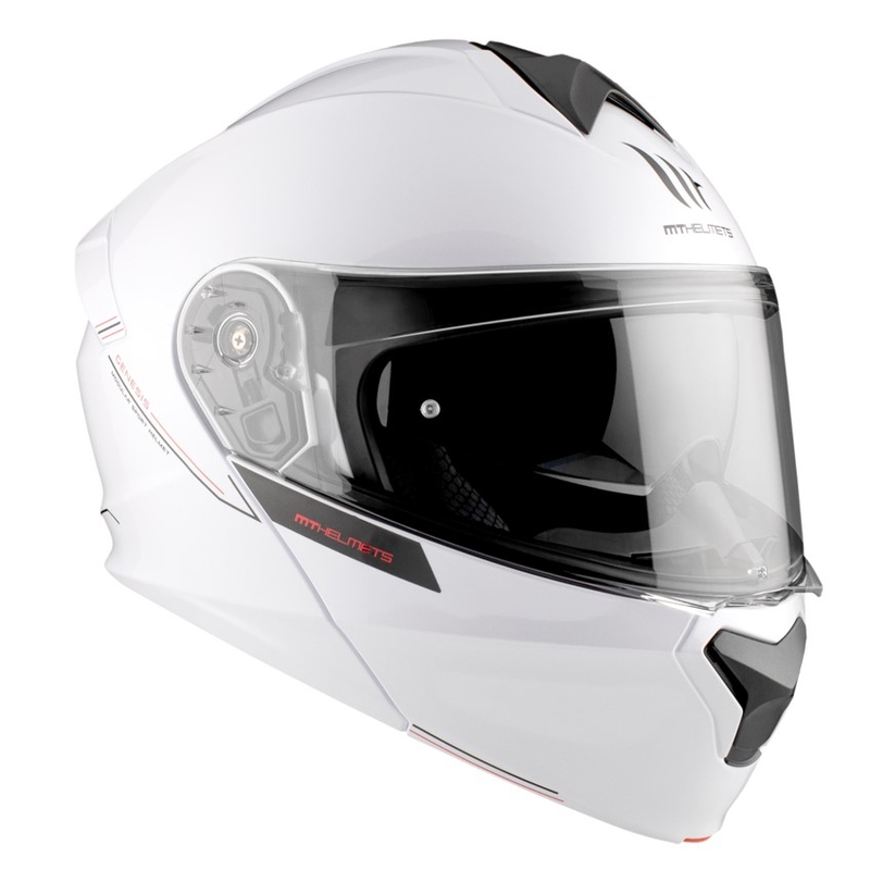 Klappbarer Motorradhelm MT Genesis SV Solid A0 weiß glänzend