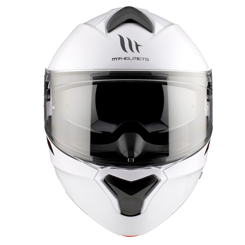 Klappbarer Motorradhelm MT Genesis SV Solid A0 weiß glänzend