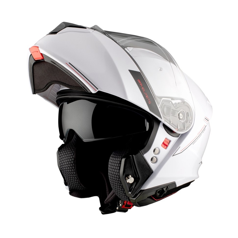 Klappbarer Motorradhelm MT Genesis SV Solid A0 weiß glänzend