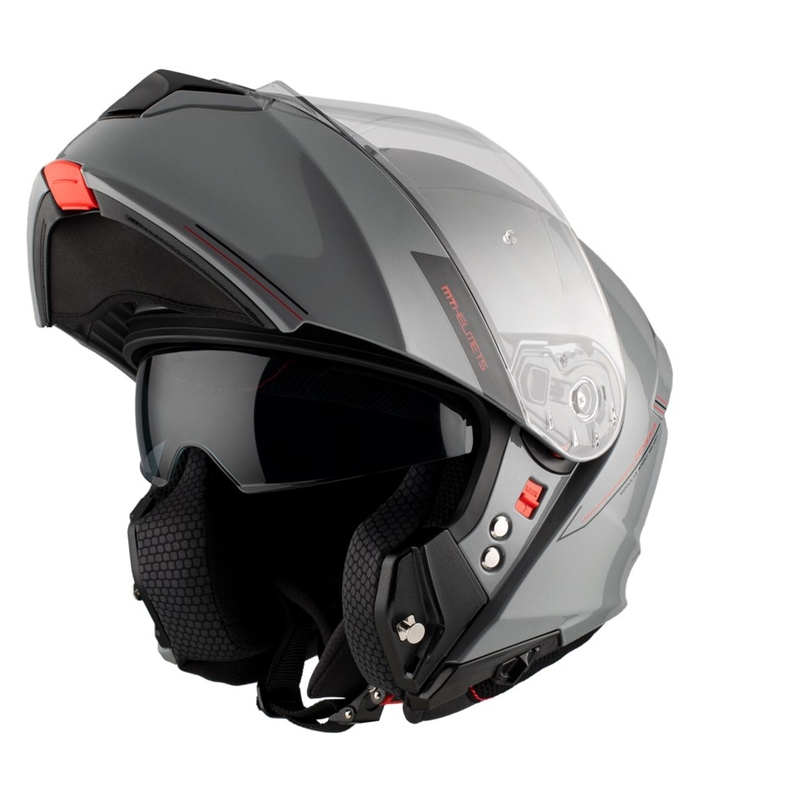 Klappbarer Motorradhelm MT Genesis SV Solid A12 glänzend grau
