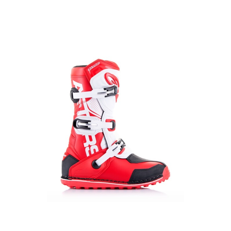 Alpinestars Tech Trial Motorradstiefel weiß-rot-schwarz