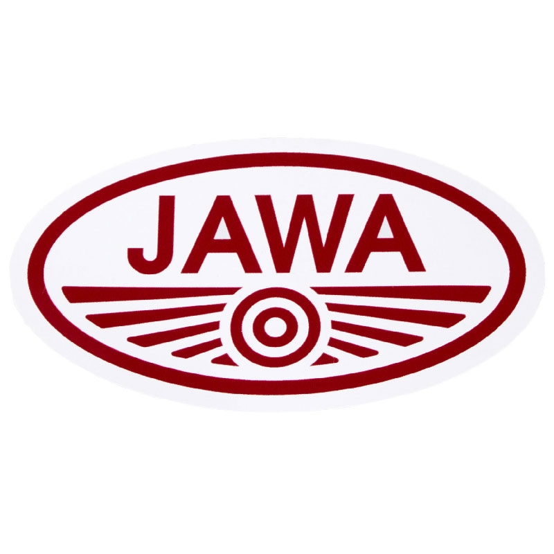 Aufkleber JAWA mit weißem Rand