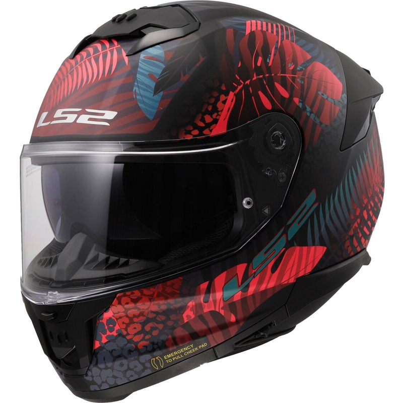 LS2 FF808 Stream II Jungle Schwarz-Rosa-Blau Integral-Motorradhelm