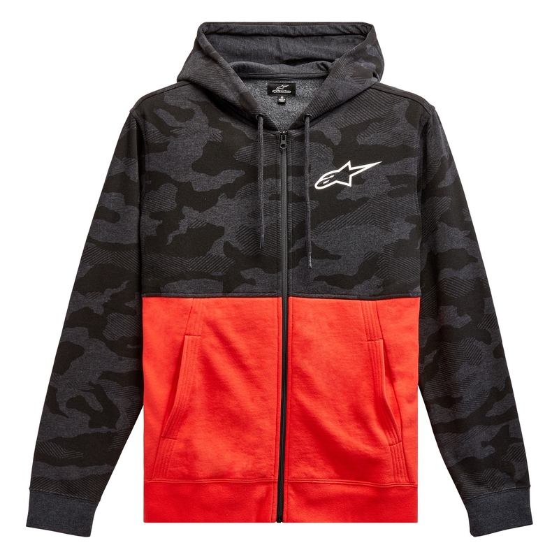Alpinestars Camo Block Hoodie grau camo-rot fluo