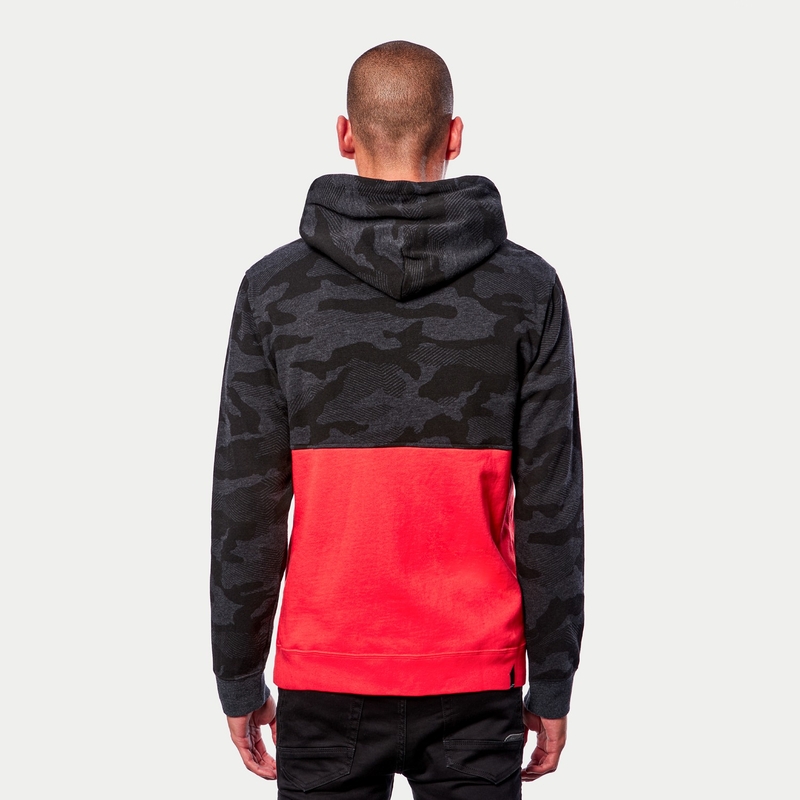 Alpinestars Camo Block Hoodie grau camo-rot fluo