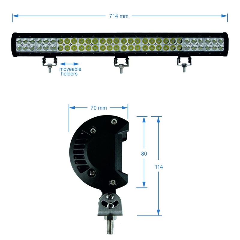 LED-Lichtrampe SHARK LED EPISTAR 60*3W 10800 LM 10-30V COMBO 28"
