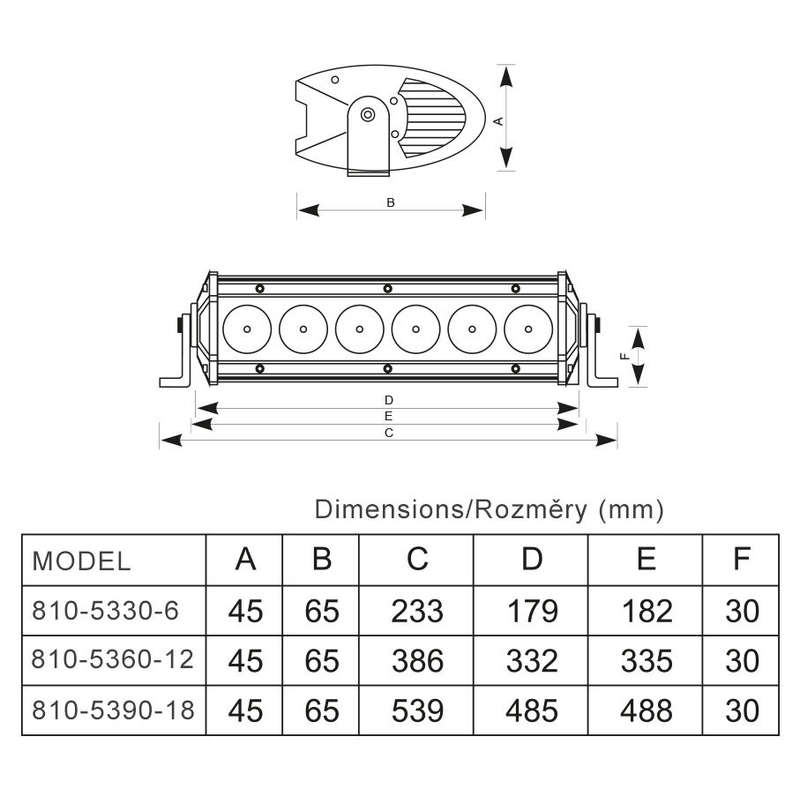 LED-Lichtrampe SHARK LED LIGHT BAR 13", 60W
