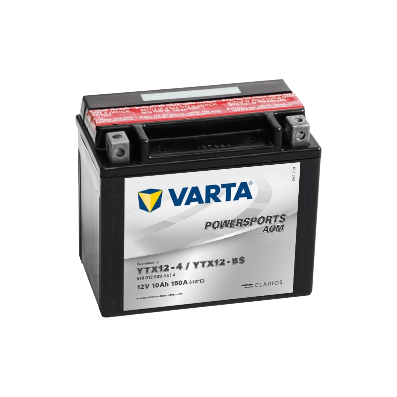 VARTA 12V/10AH-MOTO LF wartungsfreie Batterie (YTX12-4/YTX12-BS)