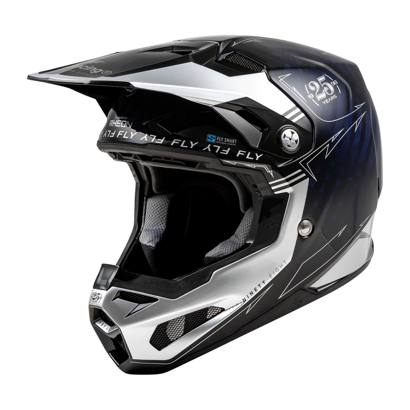 Motocross-Helm FLY Racing Formula S Carbon blau-silber