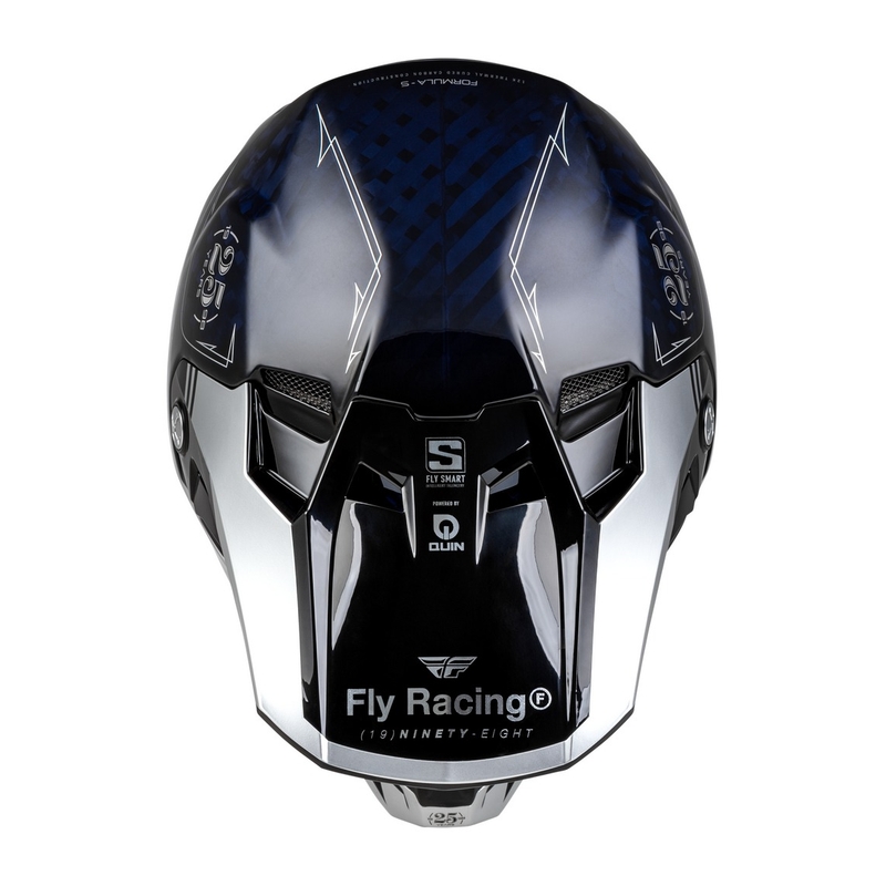 Motocross-Helm FLY Racing Formula S Carbon blau-silber