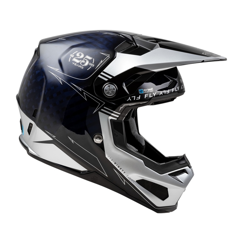 Motocross-Helm FLY Racing Formula S Carbon blau-silber