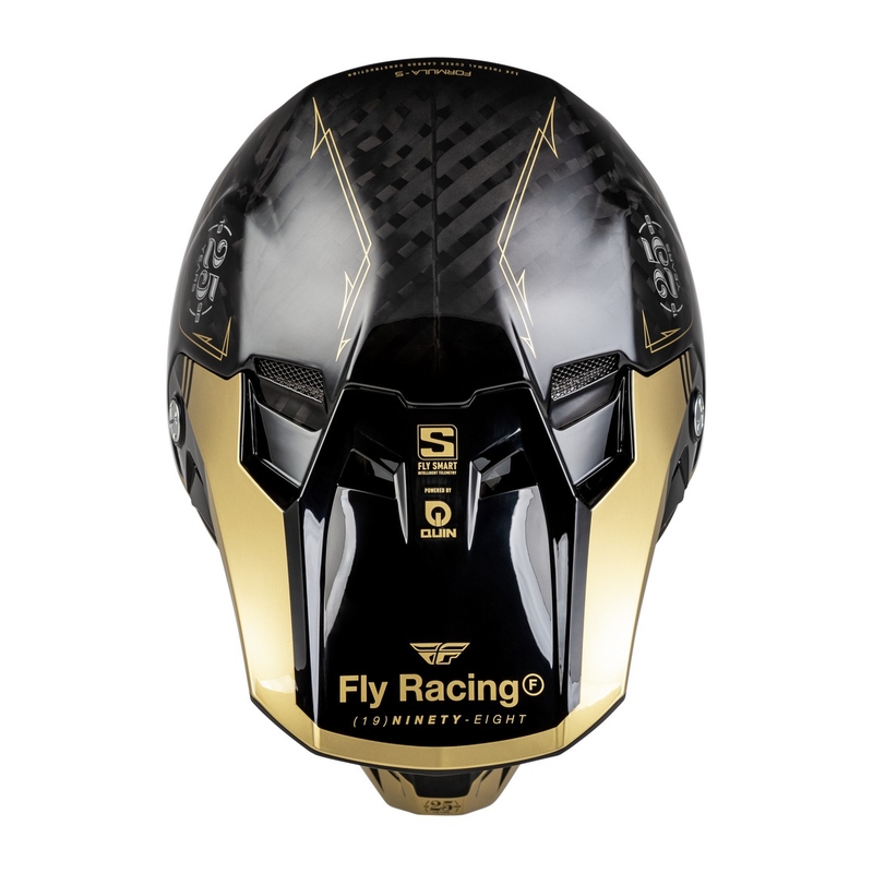 Motocross-Helm FLY Racing Formula S Carbon schwarz-gold