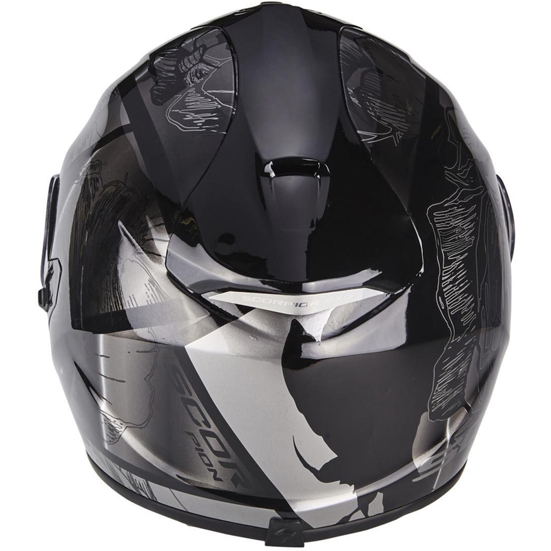 Integral Motorradhelm Skorpion Exo-1400 Air Patch Schwarz-Silber Ausverkauf
