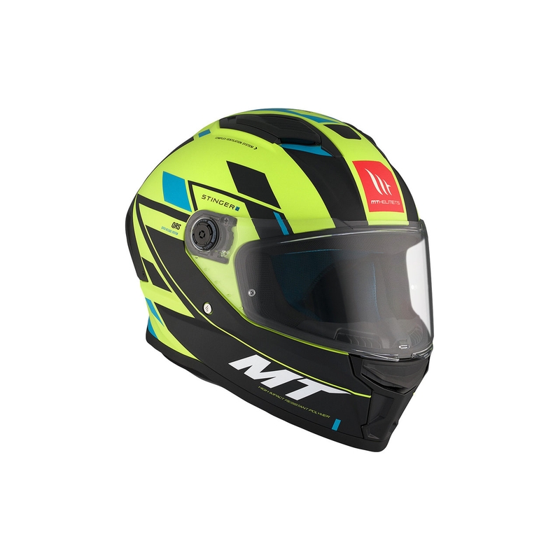 MT Stinger 2 Solid Zivze fluo grün-schwarz-blau matt Integral Motorradhelm