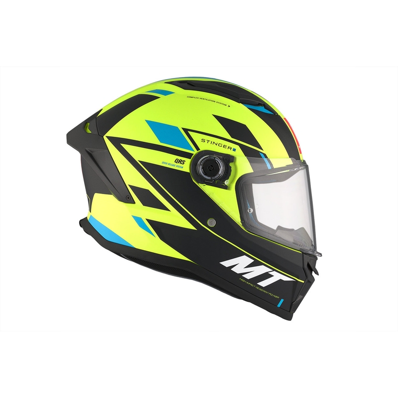 MT Stinger 2 Solid Zivze fluo grün-schwarz-blau matt Integral Motorradhelm