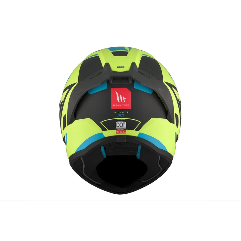 MT Stinger 2 Solid Zivze fluo grün-schwarz-blau matt Integral Motorradhelm